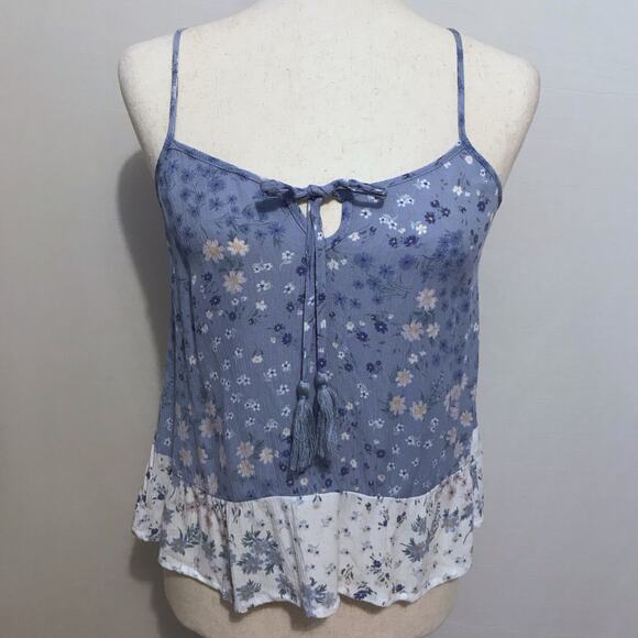 Hippie Rose NWT Blue and White Combo Floral Tank Top Juniors Various - Picture 2 of 11